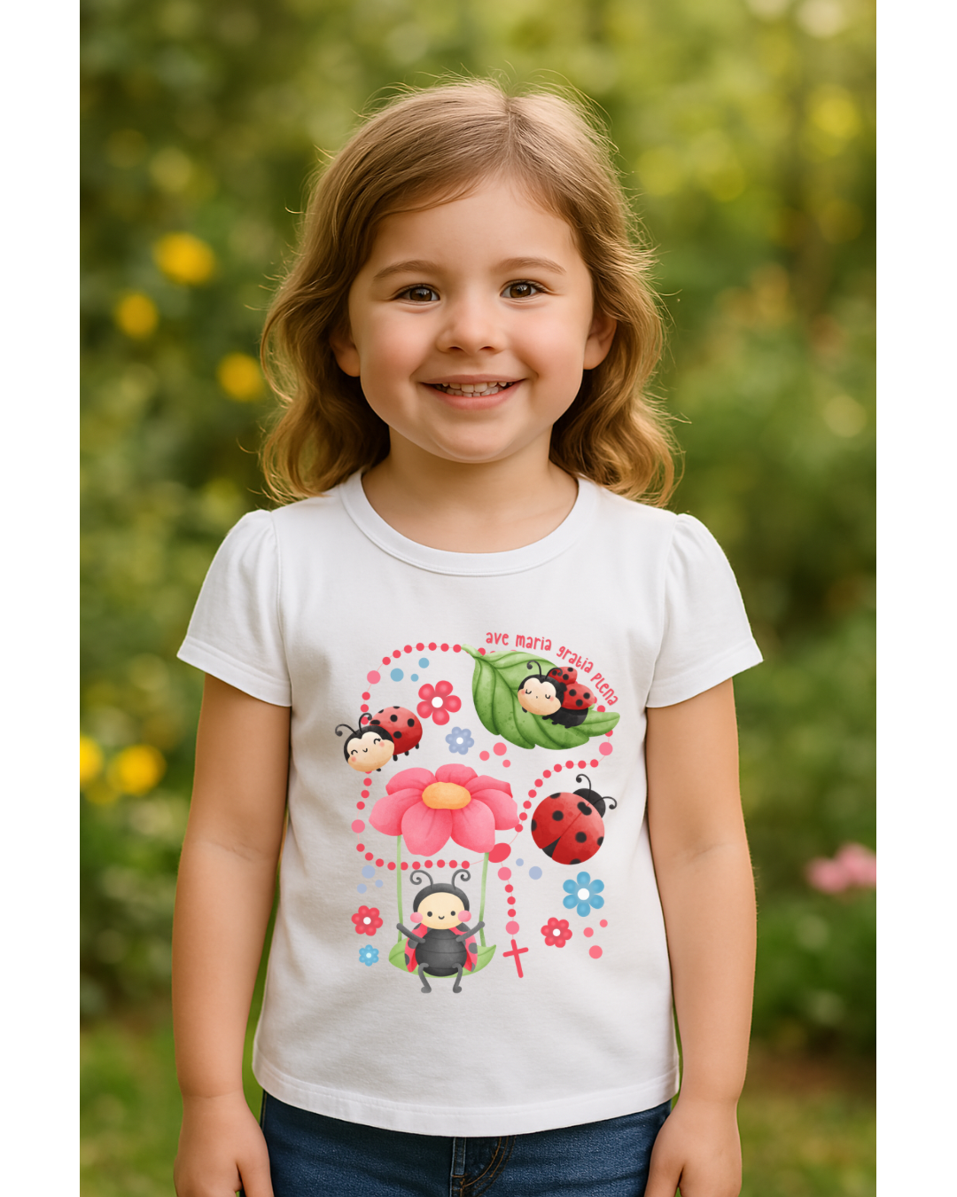Ave Maria Ladybug Puff Sleeve Tee