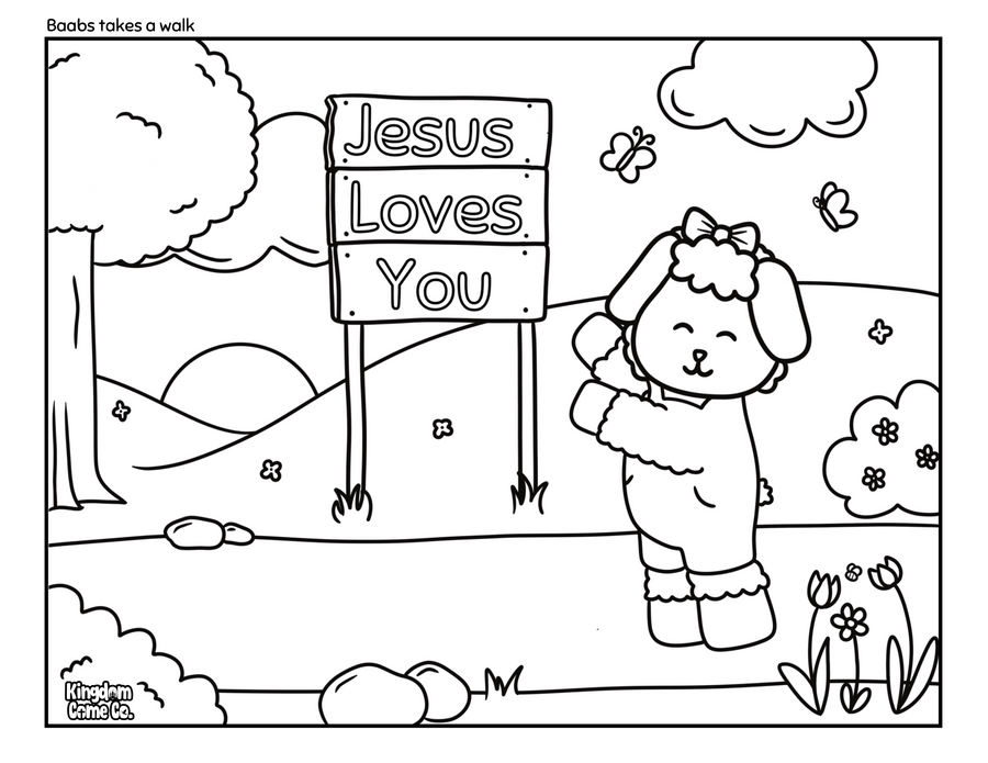 Baabs Takes a Walk Coloring Page