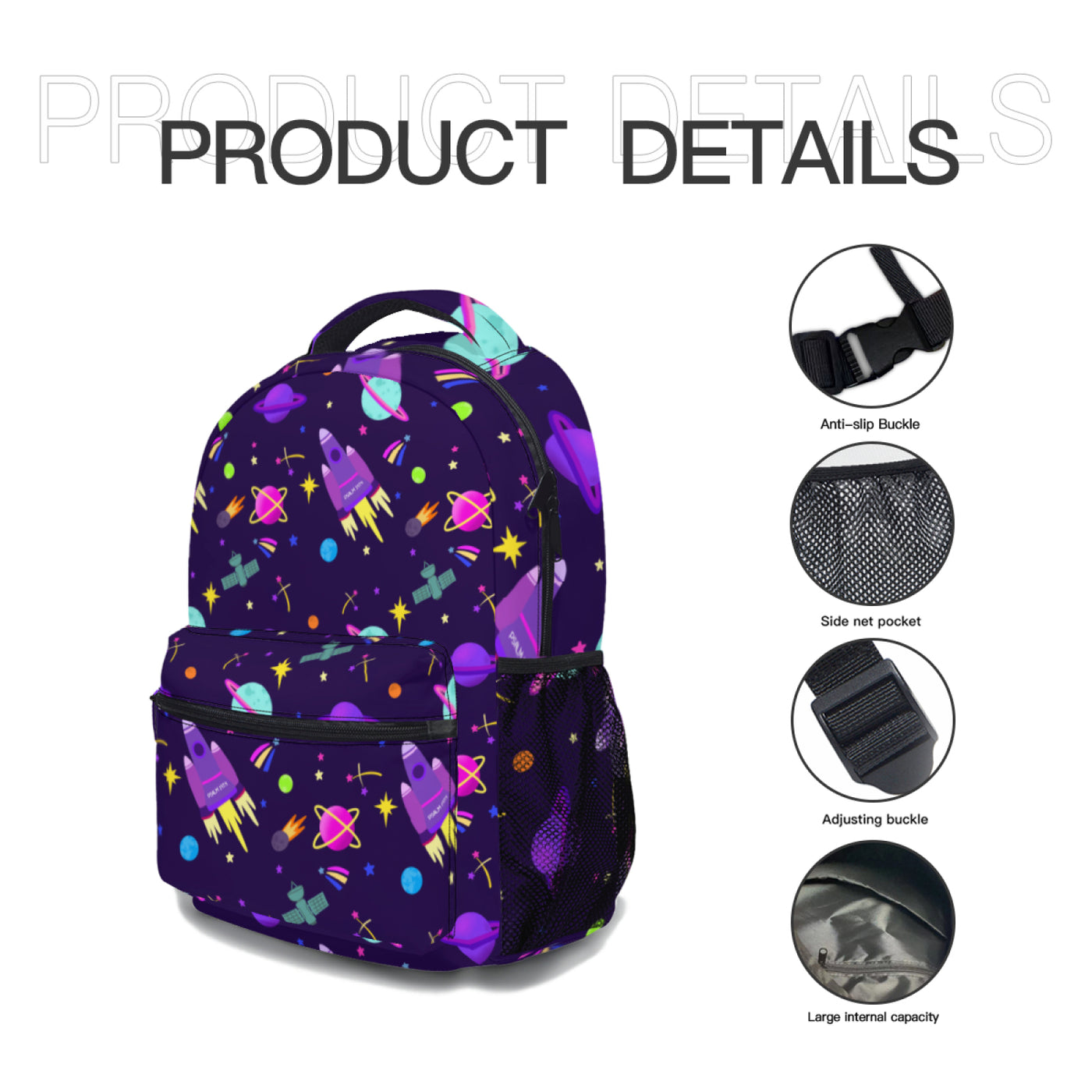 Purple Shooting Stars Backpack Bundle