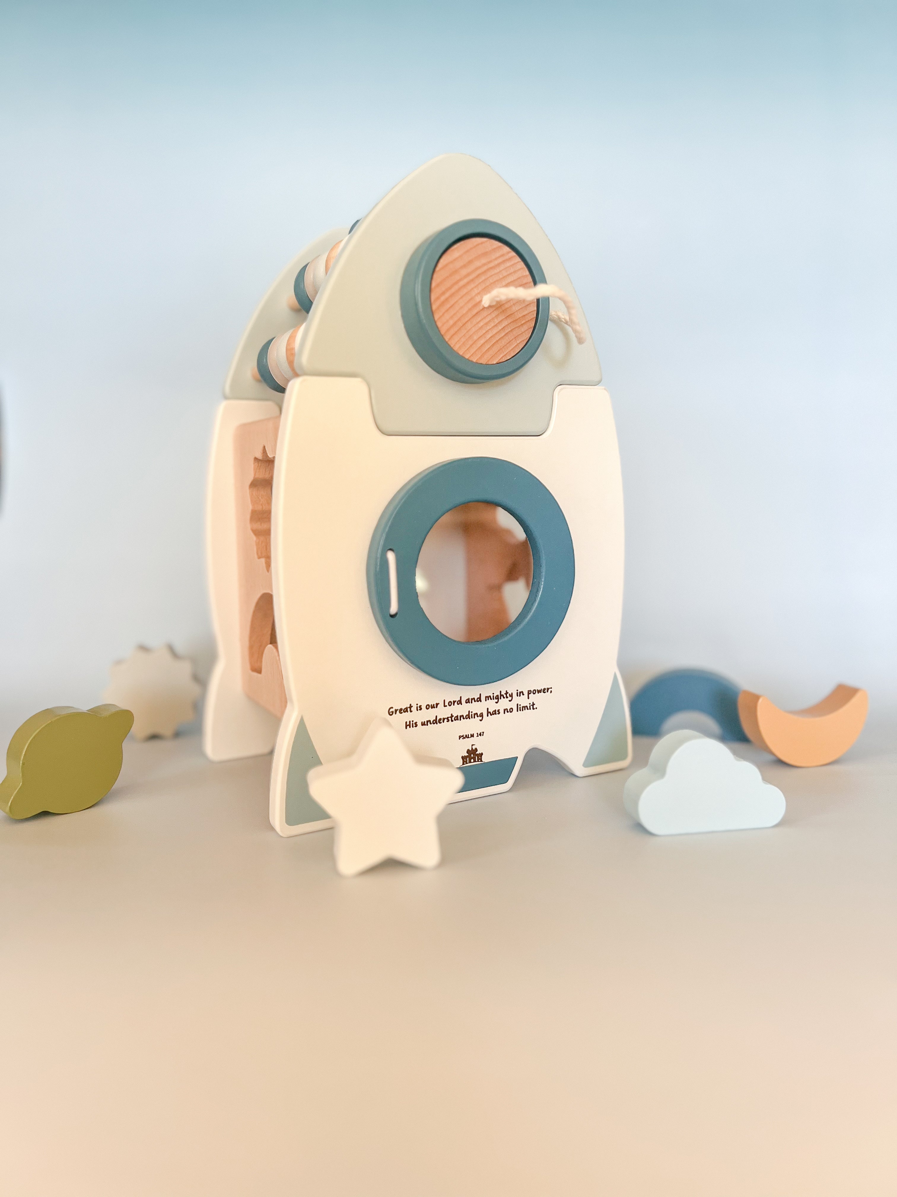 Galactic Glory Starship - Wooden Shape Sorter Toy