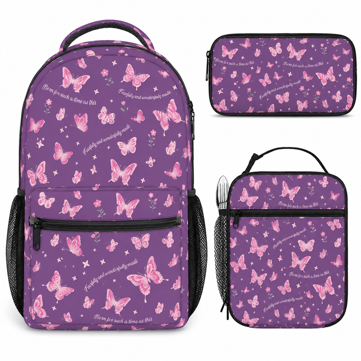 Butterfly Fearfully and Wonderfully Made Backpack Bundle