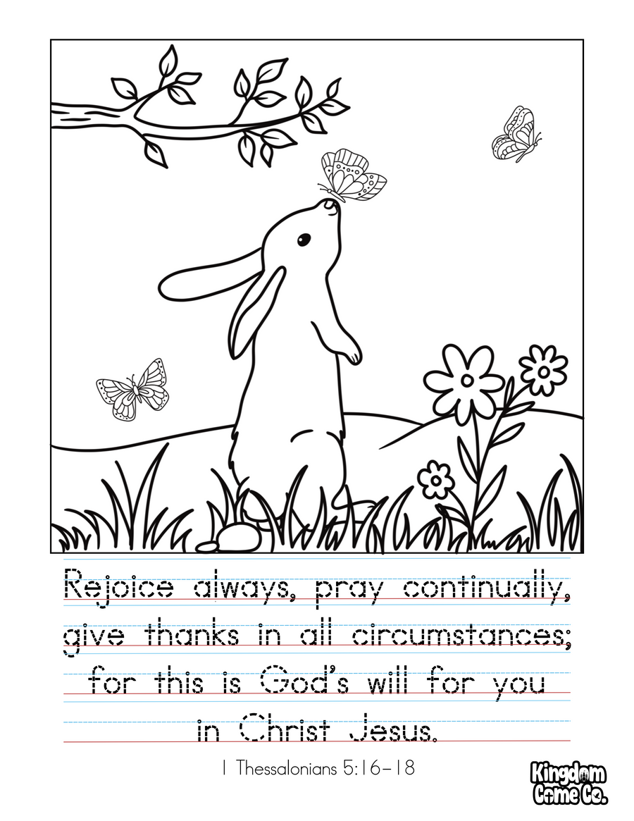 Rejoicing Bunny Coloring Page