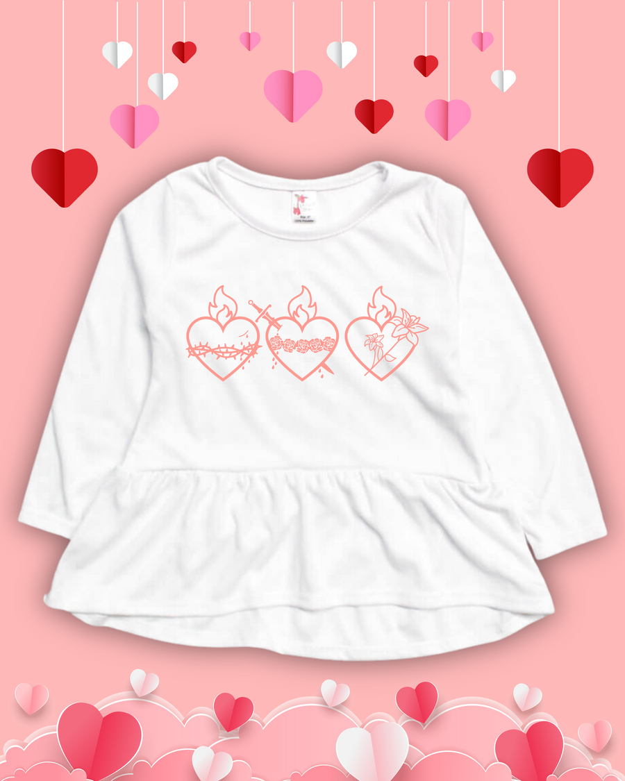 Holy Family Hearts - Peplum Top