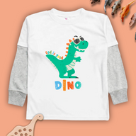 God is Good Dinosaur Long Sleeve Twofer Tee