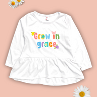 Grow in Grace Long Sleeve Peplum Top