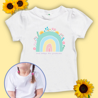 God's Promise Rainbow Short Sleeve Scallop Trim Tee