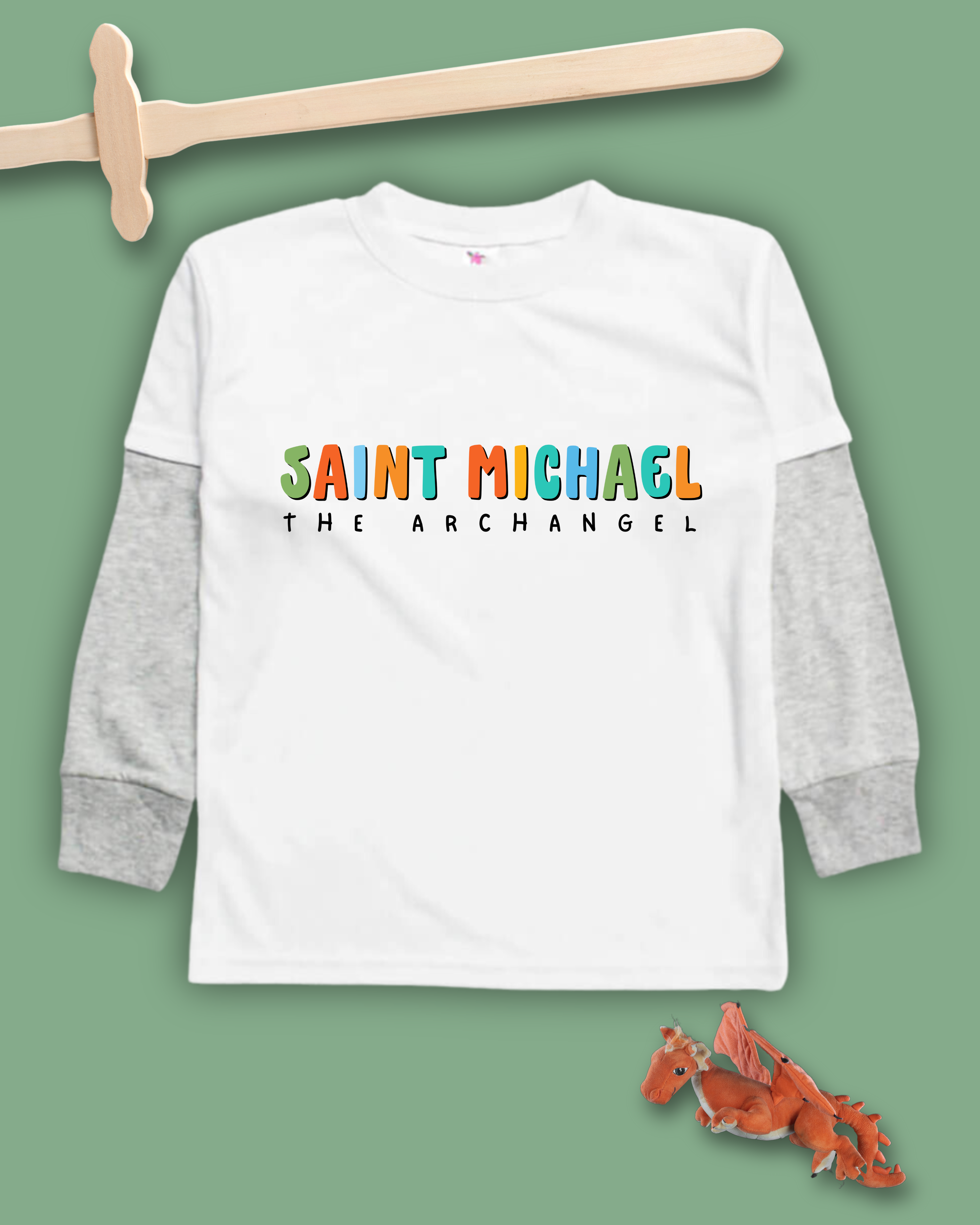 Saint Michael Long Sleeve Twofer Tee
