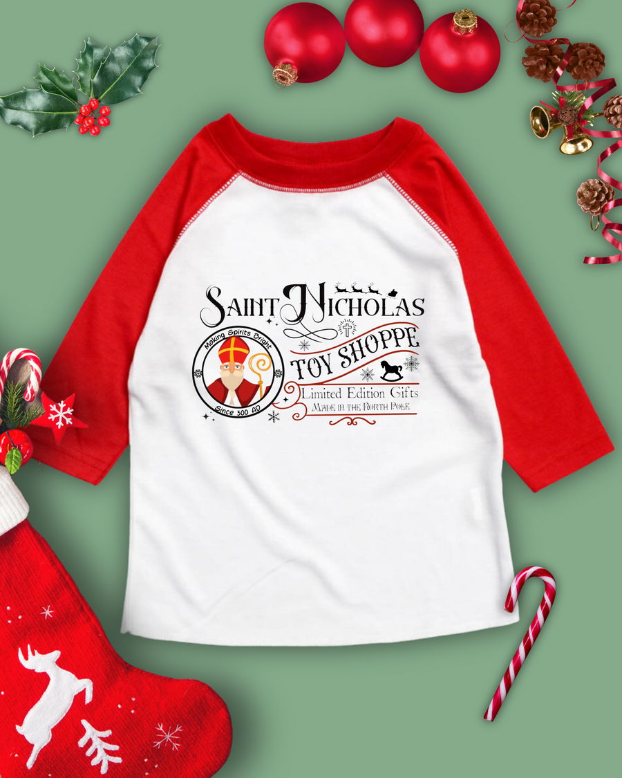 Saint Nicholas Christmas Raglan Tee