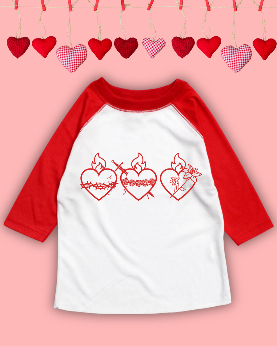 Holy Family Hearts Raglan Tee