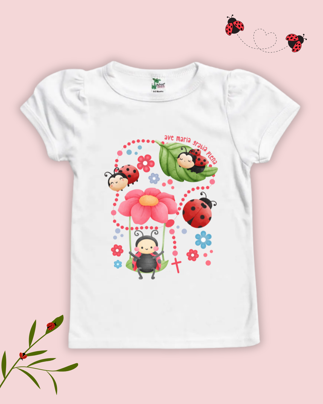 Ave Maria Ladybug Puff Sleeve Tee