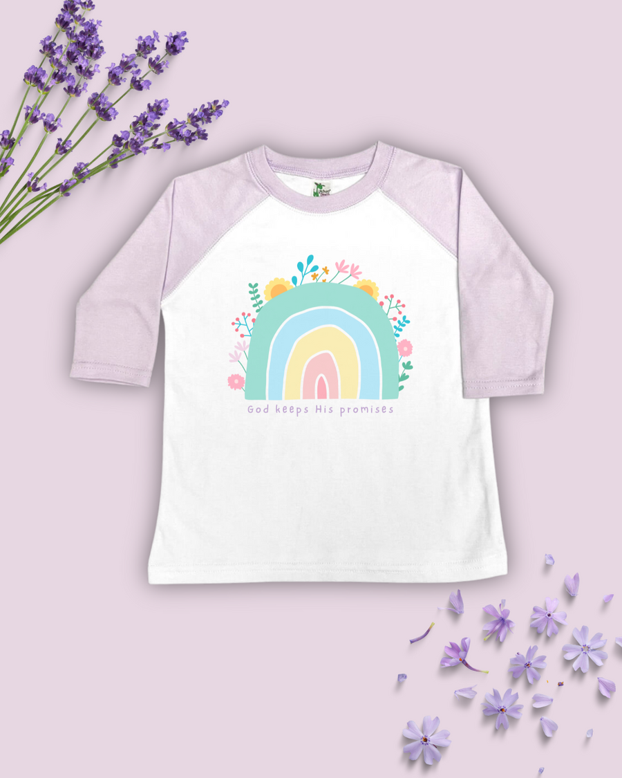 God's Promise Rainbow Raglan Tee