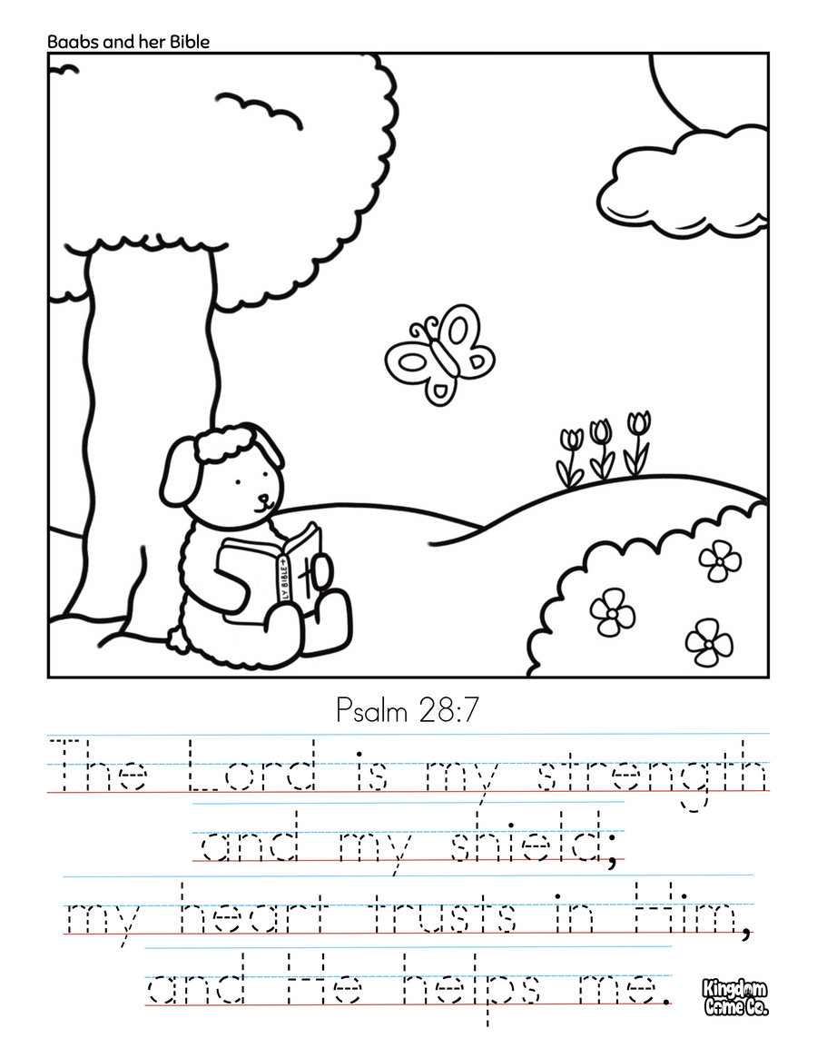Baabs and her Bible Coloring Page