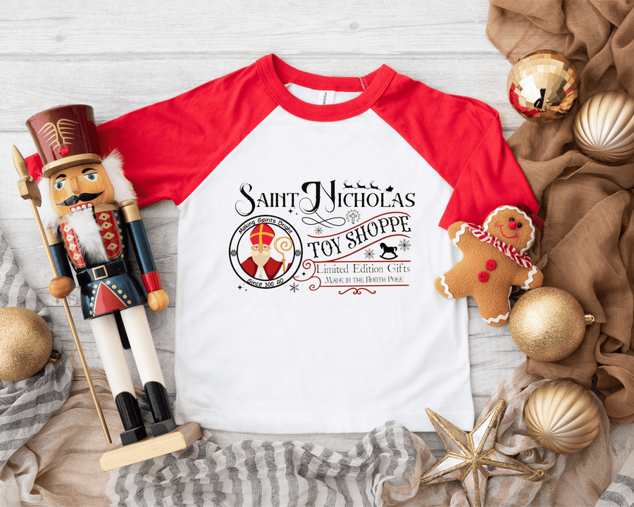 Saint Nicholas Christmas Raglan Tee