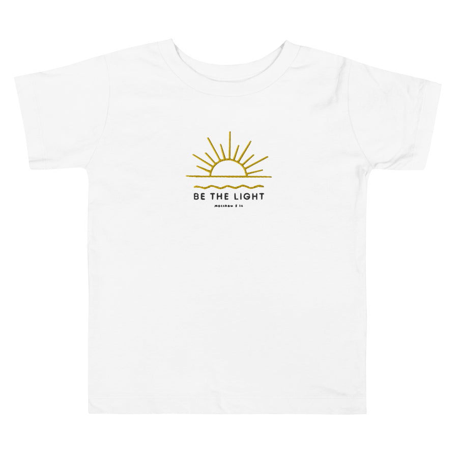 Be the Light - Embroidered Toddler Short Sleeve Tee - Christian Kids Apparel, Catholic Apparel, Matching Family Apparel